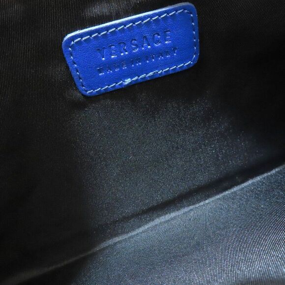 ✨STUNNING! Versace Cobalt Blue Leather Pouch Clutch w/ Dust Bag - Picture 8 of 8